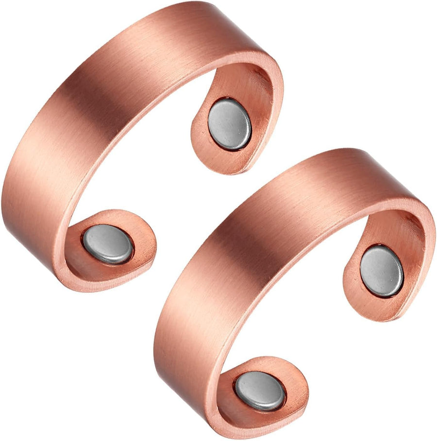 Magnetic Rings, Pure Copper Rings for Men Women, Adjustable Fingers Thumb Ring Jewelry Gift