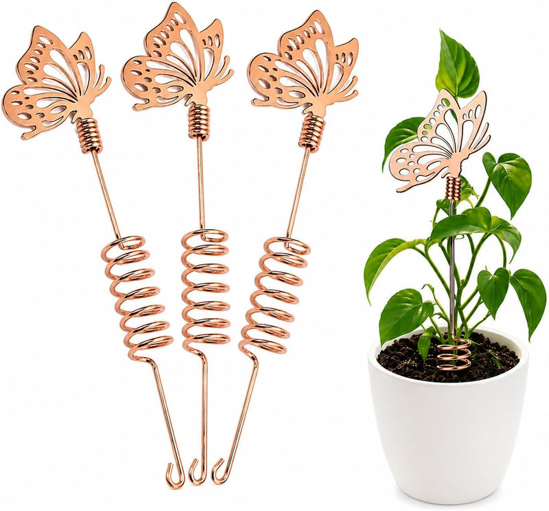 Copper Butterfly Garden Stakes (Set of 3)