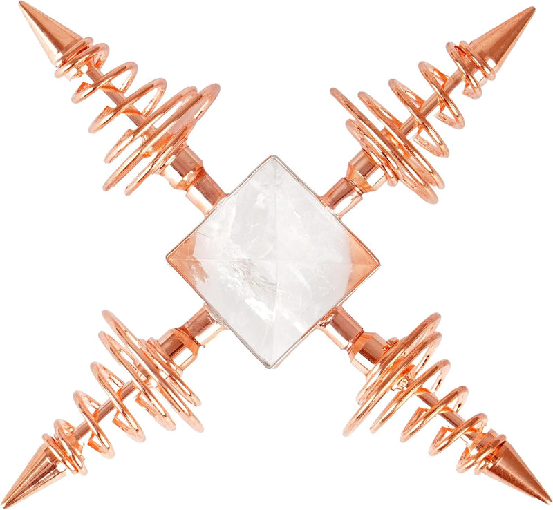 Handcrafted Copper and Quartz Energy Pyramid