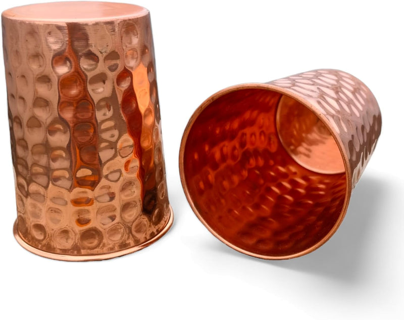 Set of 2 Handcrafted Copper Drinking Glasses